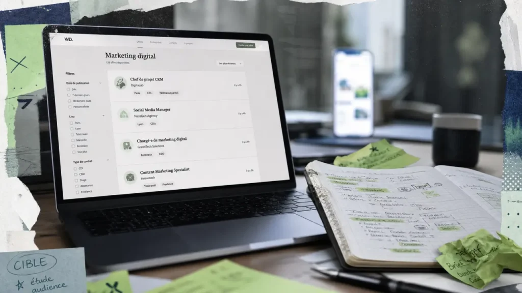 Emploi marketing digital : filtres d’offres et candidatures rapides
