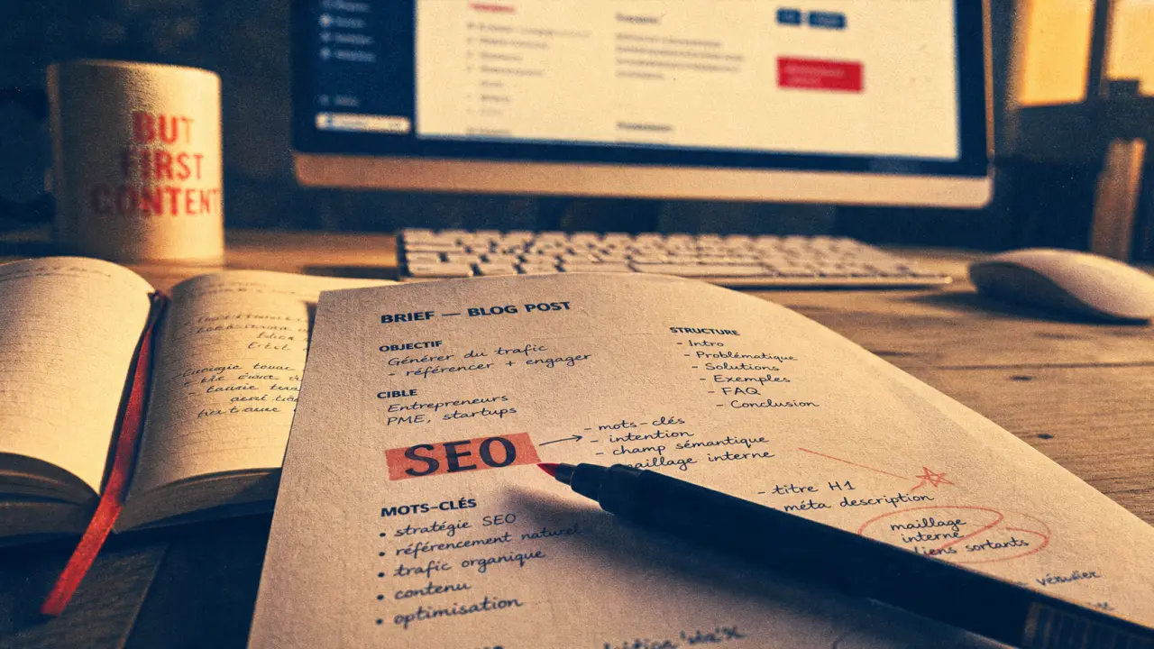 Rédacteur web : surlignage SEO sur un brief