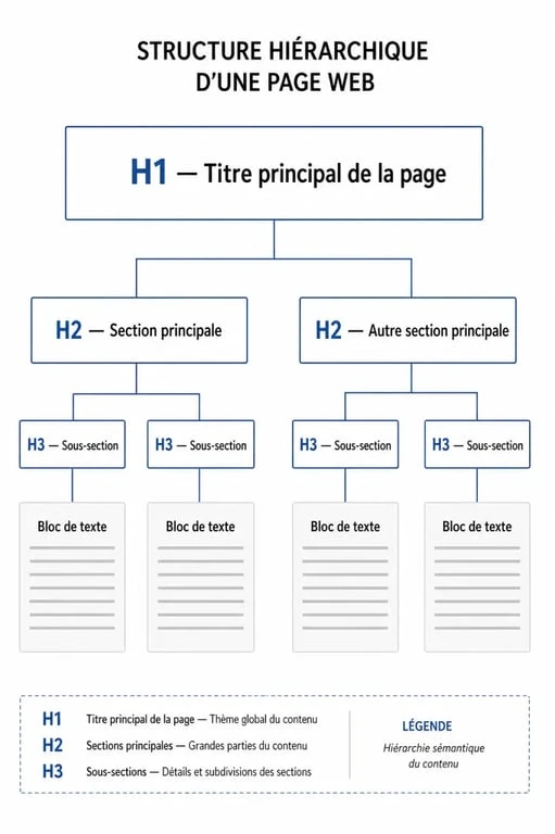Structure hiérarchique d'un contenu pour la rédaction pour le web
