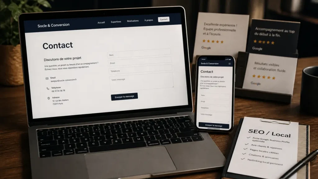 Etre visible sur internet : site web, SEO et Google Business Profile (Contact mobile)