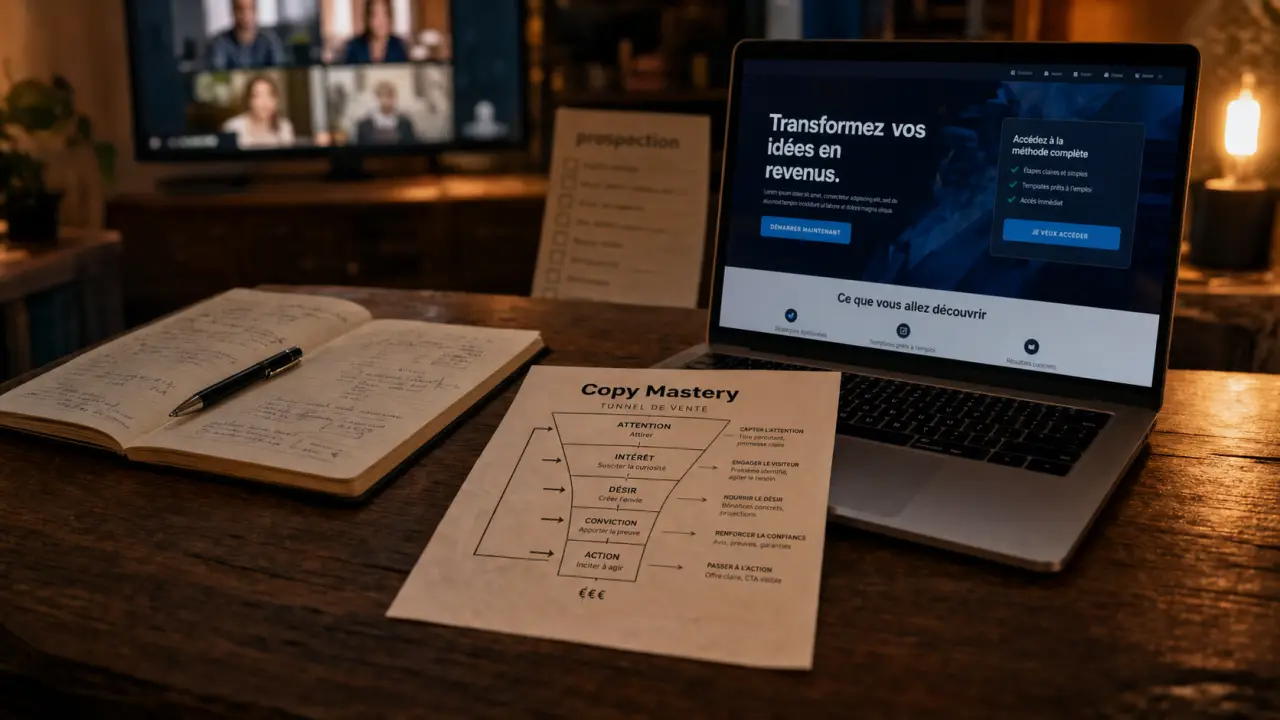 Les copywriters : coaching 6 semaines, cadre guidé et tunnel de vente
