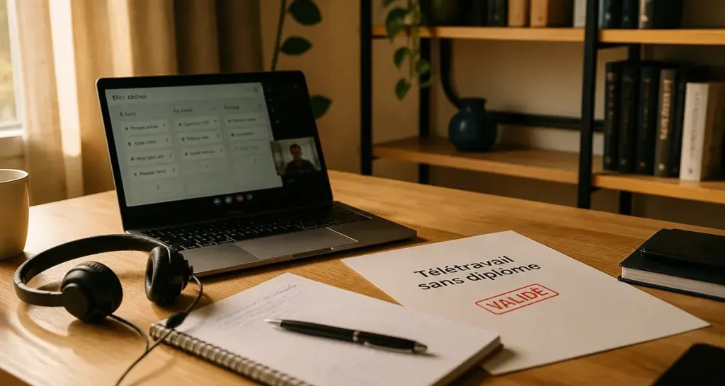 Télétravail sans diplôme : 5 secteurs accessibles, salaires réels et méthodes pour convaincre