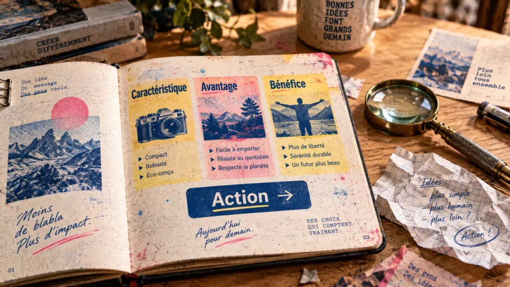 Le copywriting transforme une offre en action grâce aux bénéfices, aux preuves et aux CTA