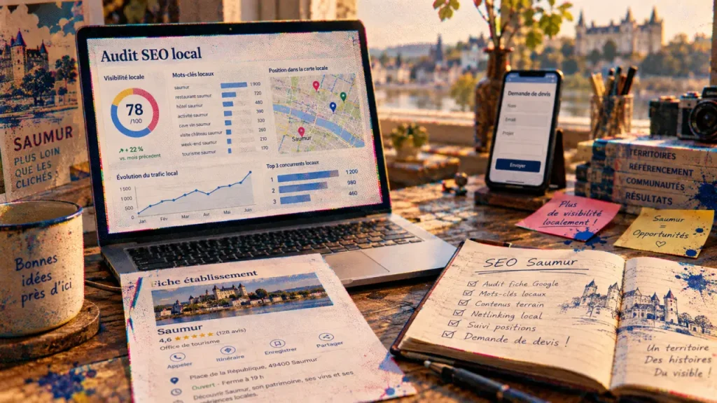Un freelance SEO à Saumur relie visibilité locale, performance et prospects