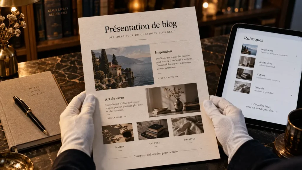 Une présentation de blog claire donne envie de lire, comprendre et continuer